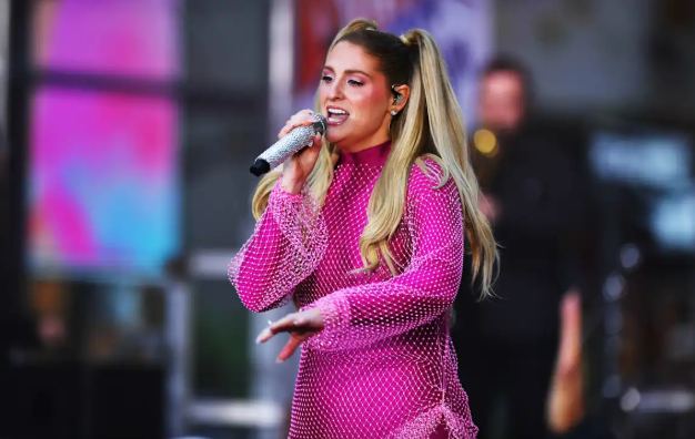 Meghan Trainor during a live concert performance after announcing her 2026 tour cancellation.