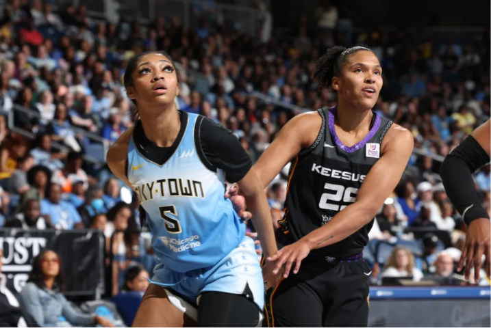 Isabelle Harrison and Angel Reese during the controversial Dream vs Tempo WNBA clash.